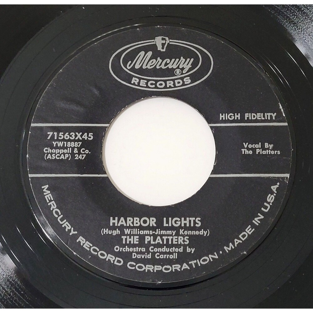 The Platters Harbor Lights / Sleepy Lagoon 45 RPM Mercury VG+ 1960 Pop